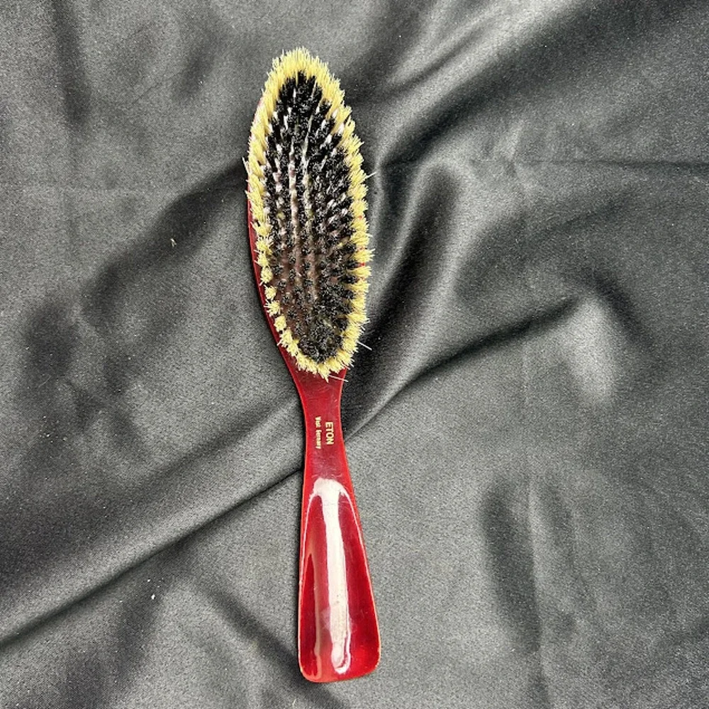 Vintage Eton West Germany Clothes Brush and Shoe Horn Combo Burgundy Resin